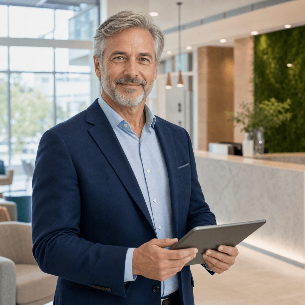 Healthcare investor and advisor in a medical office