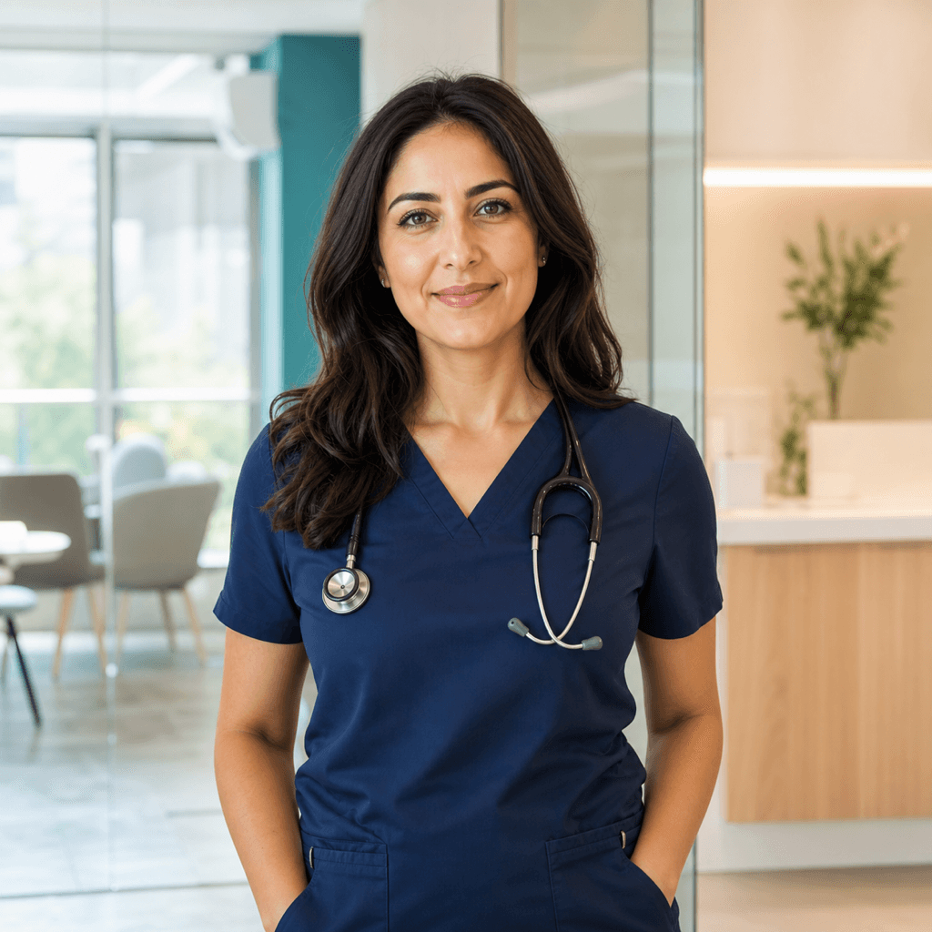Healthcare professional in a modern clinic